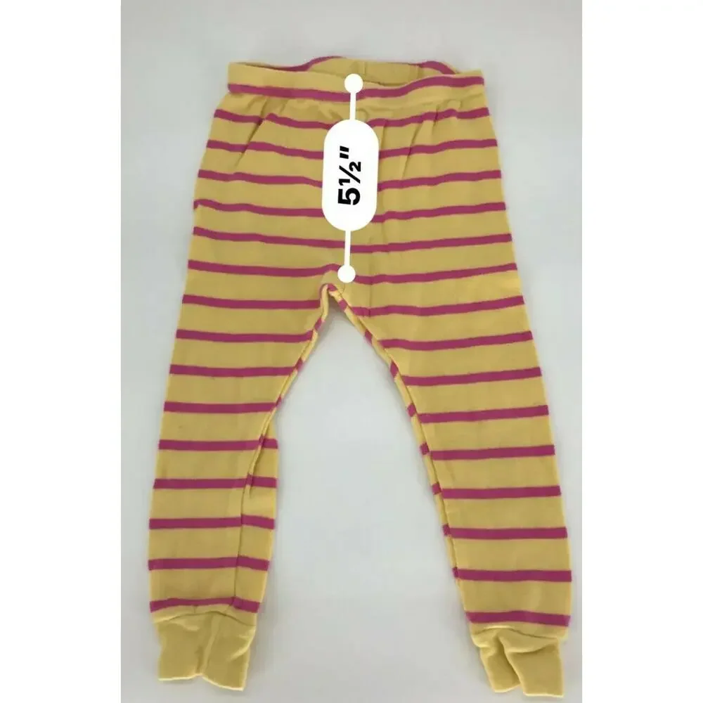 Unbranded Girls Toddler PJ Set Pajamas Striped Lamb Sheep Tight Sz 18 Months